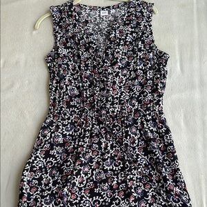 GAP Black Floral Patterned shirt dress